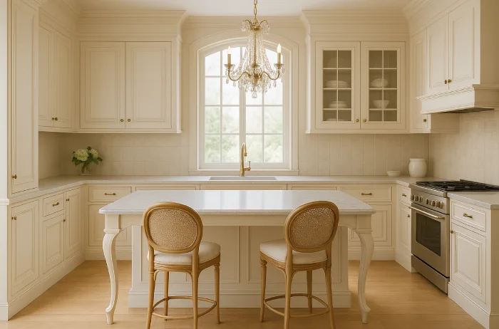 desain dapur klasik minimalis Kabinet Ivory Mewah