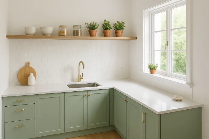 desain dapur minimalis 3x4 Hijau Sage Lembut