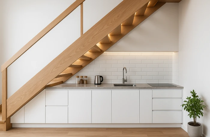 desain dapur minimalis bawah tangga DapurTerbuka