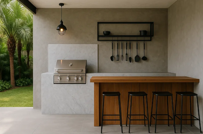 desain dapur outdoor minimalis modern_ Barbecue Elegan