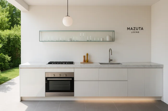 desain dapur outdoor minimalis modern_ Putih Bersih