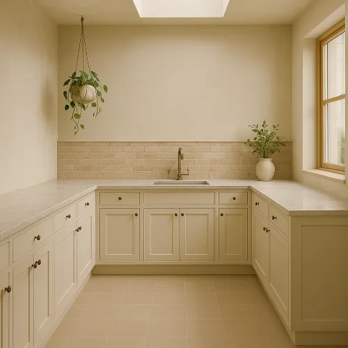 desain keramik lantai dapur minimalis Keramik Matte Beige