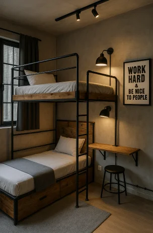 desain tempat tidur tingkat untuk kamar sempit Desain Pipa Unik