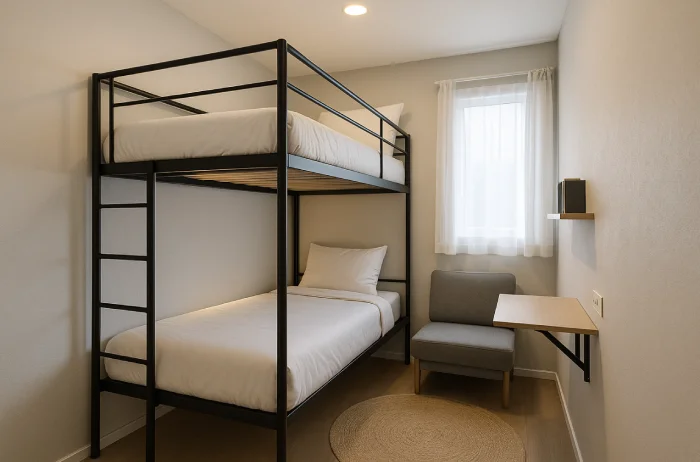 desain tempat tidur tingkat untuk kamar sempit Rangka Besi Industrial