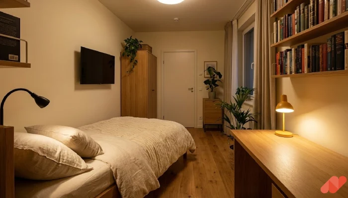 Desain kamar tidur anak kost minimalis Pojok Baca Moody