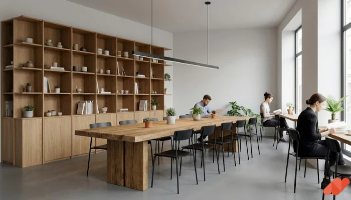 desain cafe minimalis Rak Dinding Besar