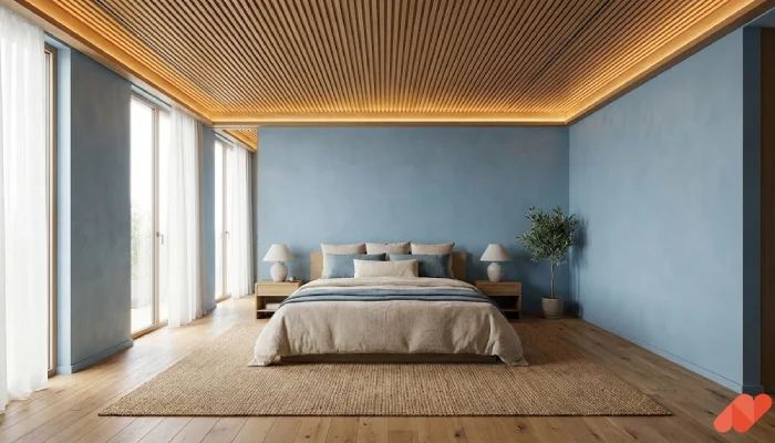 Desain kamar tidur warna biru