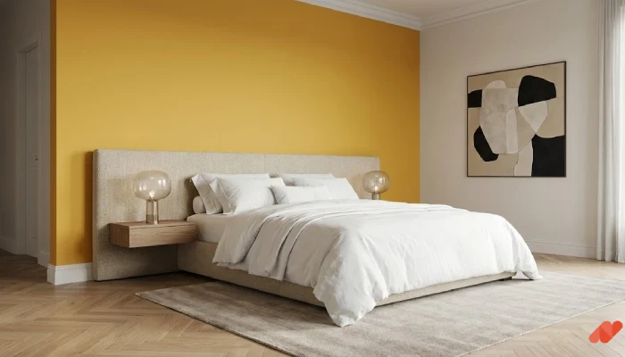 desain kamar tidur warna kuning