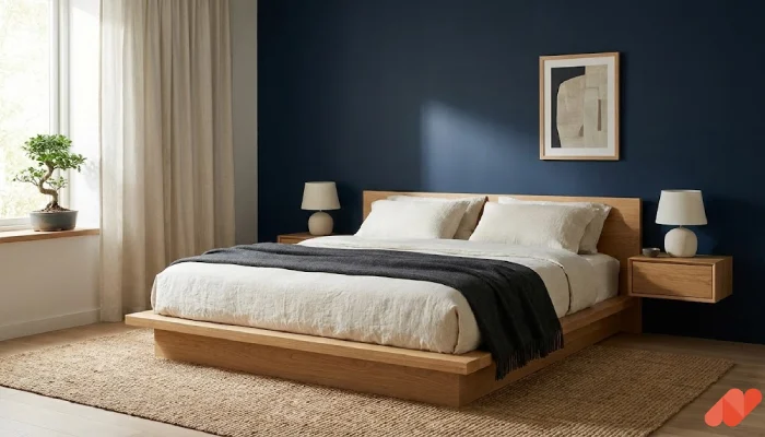 Desain kamar tidur warna biru