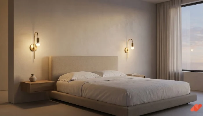 1Lampu hias kamar tidur tempel dinding Simetris