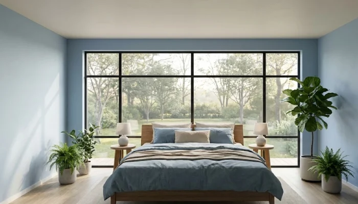 Desain kamar tidur warna biru
