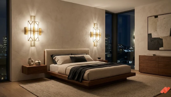 Lampu hias kamar tidur tempel dinding Lampu Geometris