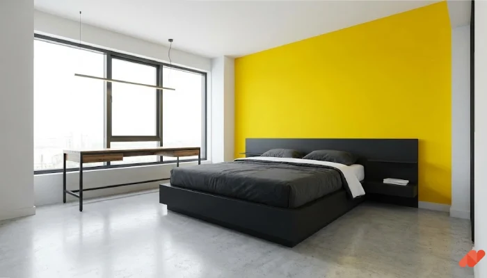 desain kamar tidur warna kuning