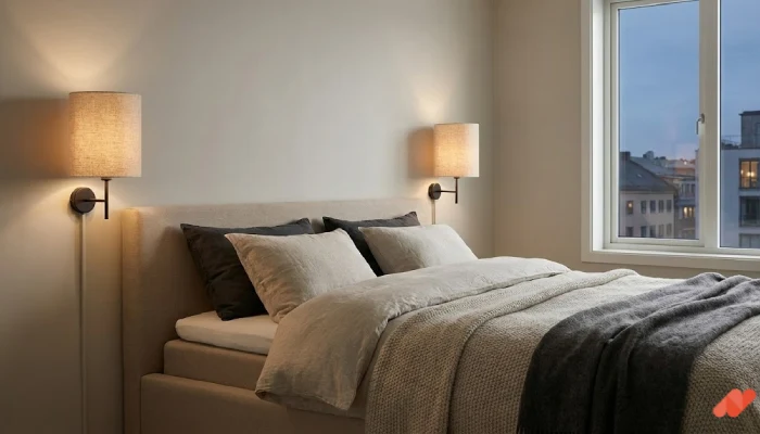 Lampu hias kamar tidur tempel dinding Lampu Linen