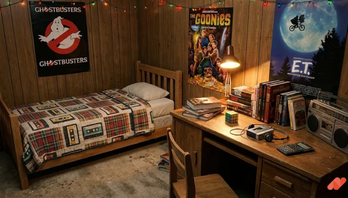 desian kamar tidur tema Stranger Things