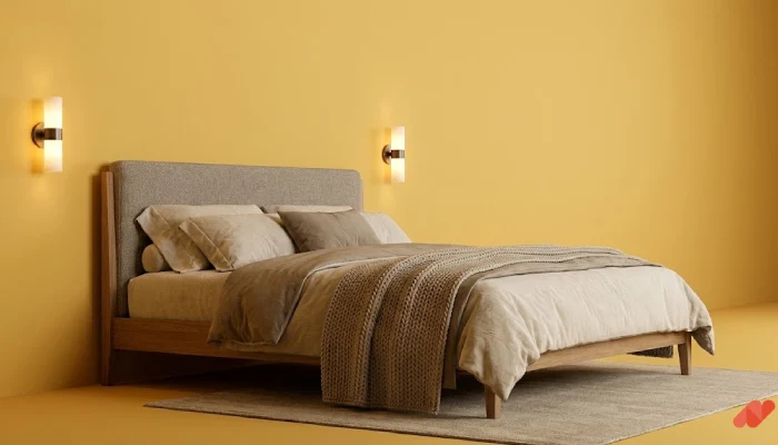 desain kamar tidur warna kuning