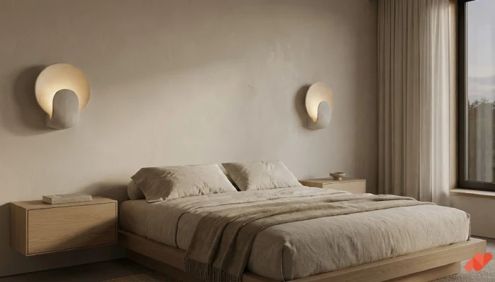 Lampu hias kamar tidur tempel dinding Lampu Lengkung