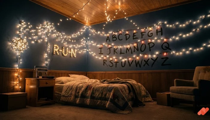 desian kamar tidur tema Stranger Things