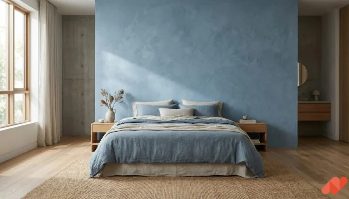 Desain kamar tidur warna biru
