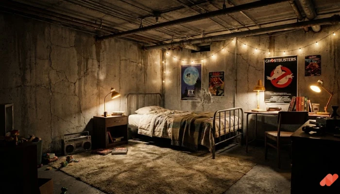 desian kamar tidur tema Stranger Things