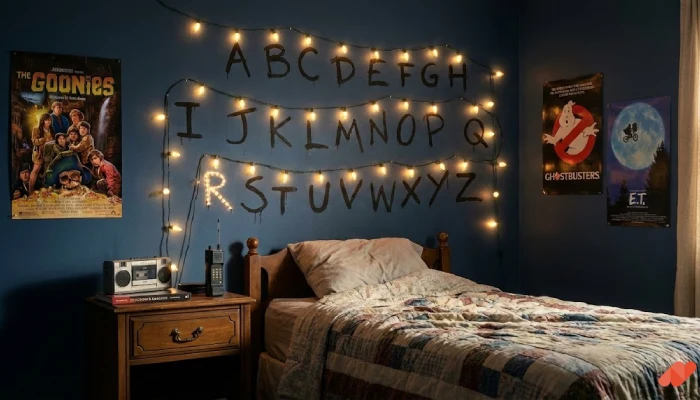 desian kamar tidur tema Stranger Things