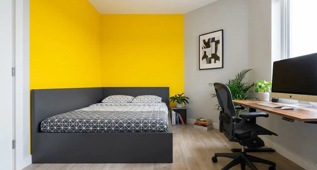 10 Inspirasi Desain Kamar Tidur Warna Cat Kuning yang Penuh Energi